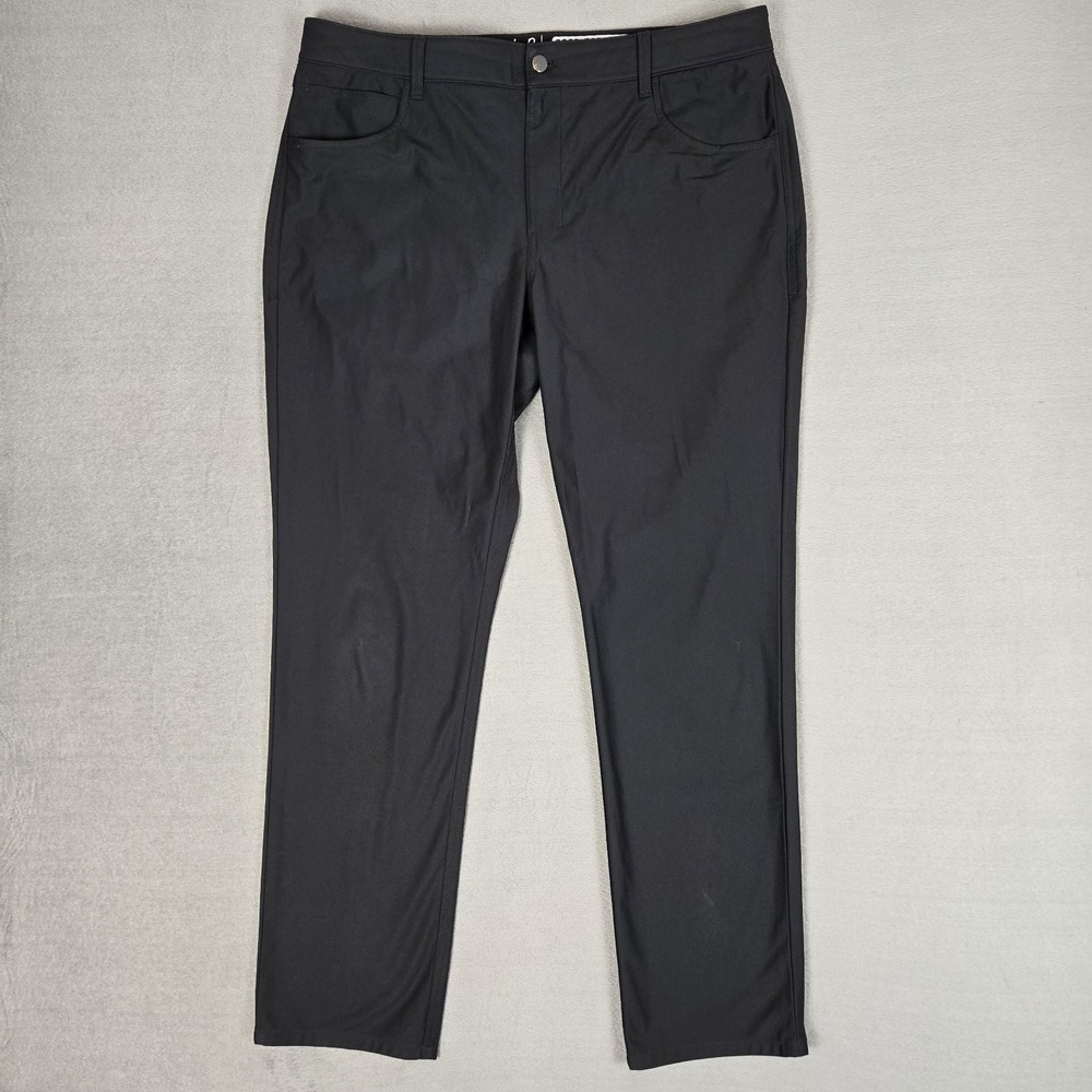 Johnnie O Pants Men 38x32 Black Cross Country Prep Performance Golf Chino Office